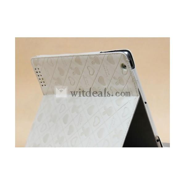 iPad2用レザーケース・カバー　PU オートスリープ機能 三段階・多角度　ホワイト