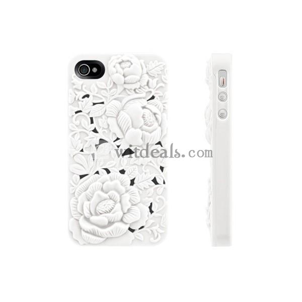 iPhone 4／4S浮き彫りケース/カバー ポリカーボネート 【送料無料】ホワイト