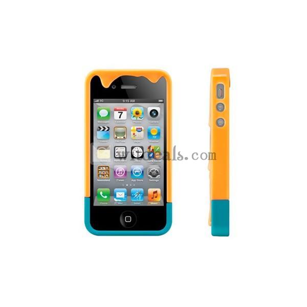 iPhone 4／4Sアイスクリーム式保護ケース/カバー ポリカーボネート　オレンジ