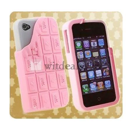 iPhone 4／4Sチョコレート式保護ケース/カバー【送料無料】 シリカゲル シリコンケース/カバー　ピンク