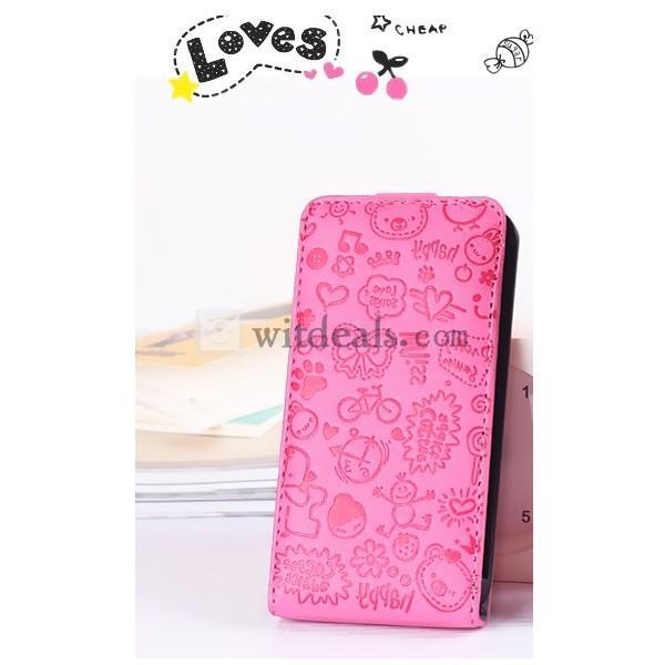 iPhone 4／4Sレザーケース/カバー 【送料無料】 PU ローズレッド