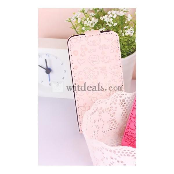 iPhone 4／4Sレザーケース/カバー　PU 【送料無料】ピンク