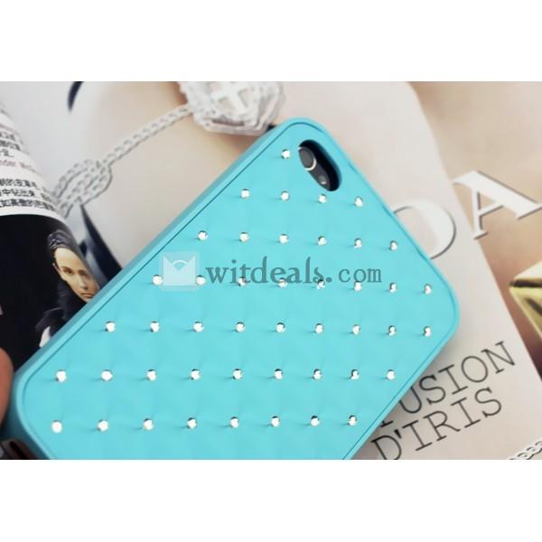 iPhone 4／4Sスワロ・ストーン外殻／ケース/カバー 　ライトブルー