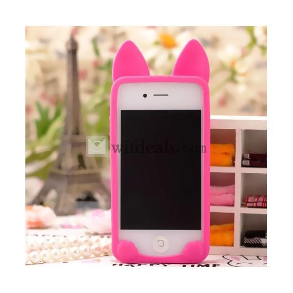 iPhone 4／4S対応　koko猫携帯電話保護ケース/カバー【送料無料】レッド