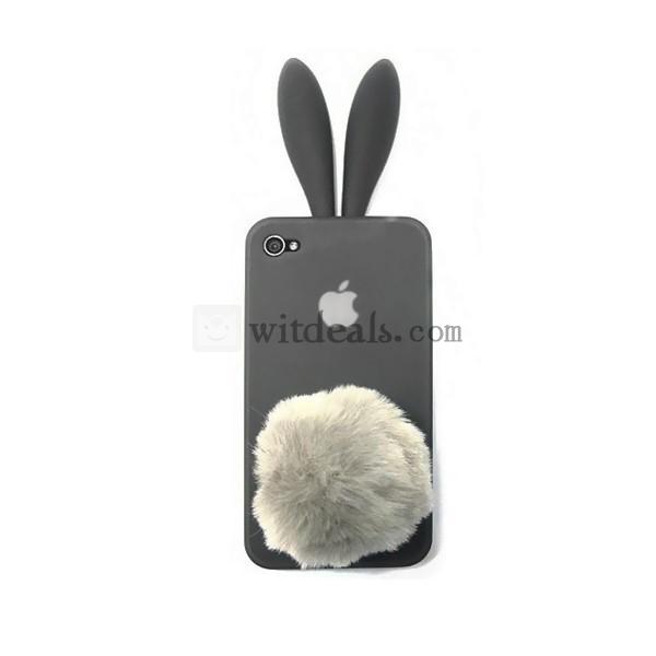 iPhone 4／4Sバニーガール保護ケース/カバー【送料無料】TPU　グレー