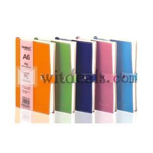 ノート A6タイプ　革製　ピンク