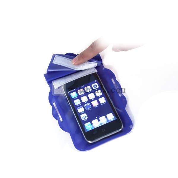 携帯電話/スマートフォン（スマホ）用防水バッグ・ケース・カバー PVC ブルー