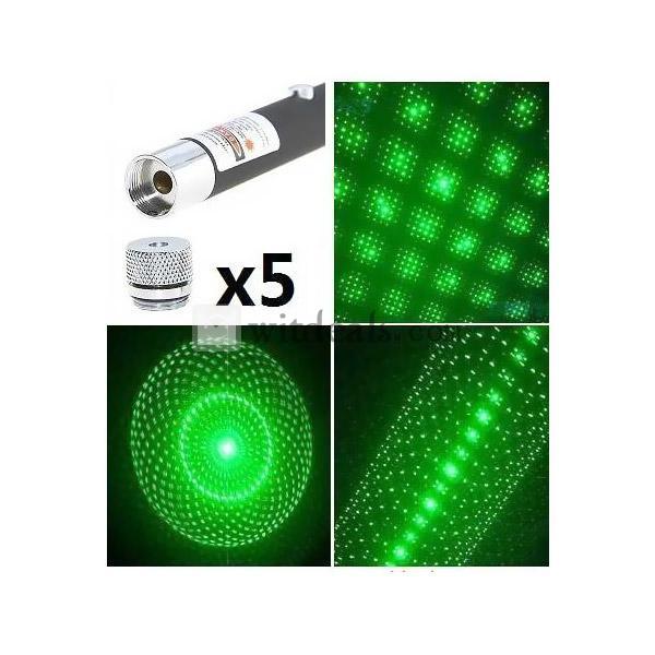 出力100mw　5種類星キャップ付のグリーンレーザーポインター