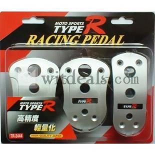 カーアクセサリー　フットレスト／ペダルセット　アルミニウム製 銀