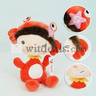 車内アクセサリー　ふわふわ素材　星座人形　カニ座　　