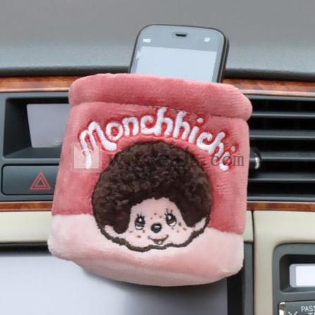 車載用　エアコンの吹き出し口に取付可能　ミニポケット　バラ色