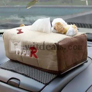 フワフワで肌触りいい　ティッシュカバー／ティッシュケース　芳香タイプ　車内　