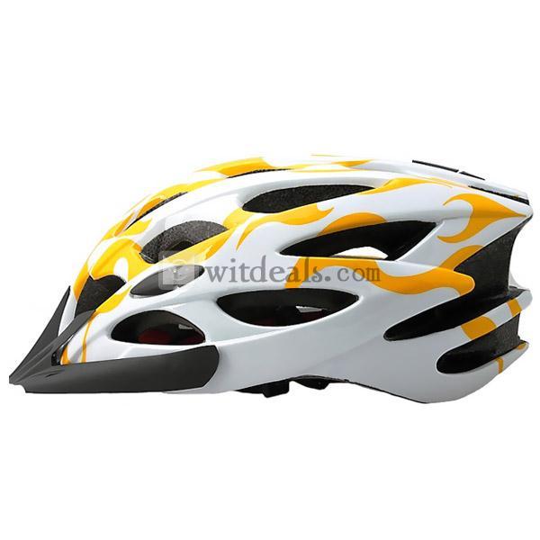 通勤・街乗り用／マウンテンバイク用　両用可能　一体成型　自転車ヘルメット　イエロー