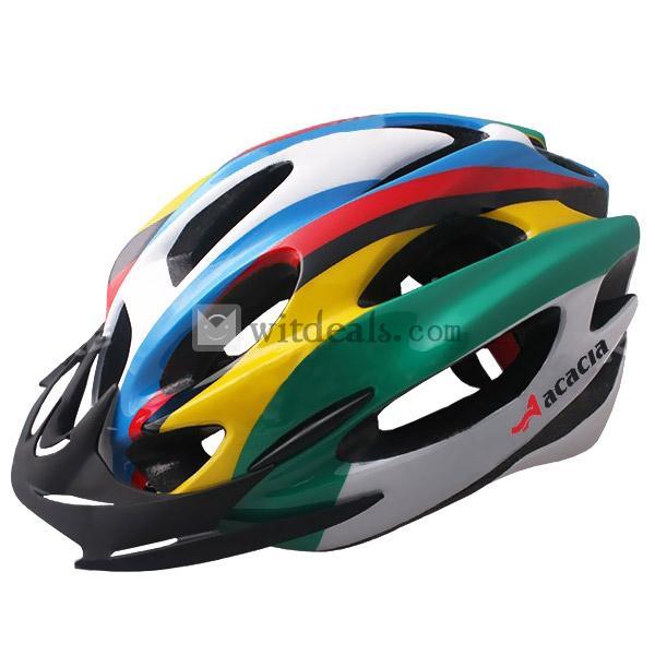 自転車用ヘルメット　空気抵抗軽減フォルム　軽量一体成形　つば付き　多色