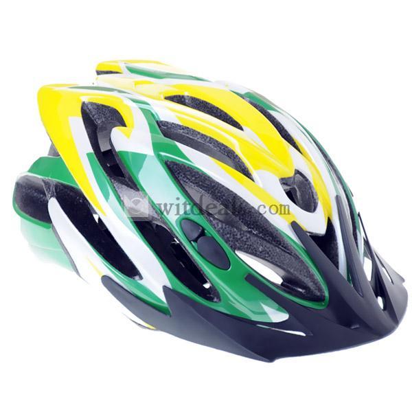 ベル（BELL）一体成型ヘルメット　自転車用　バイザー付　イエロー＆グリーン