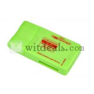 【送料無料】マルチカード　USB2.0対応メモリリーダー　グリーン