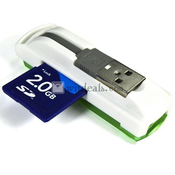 金属製　USB2.0とUSB1.1対応メモリリーダー　３-８in１レッド