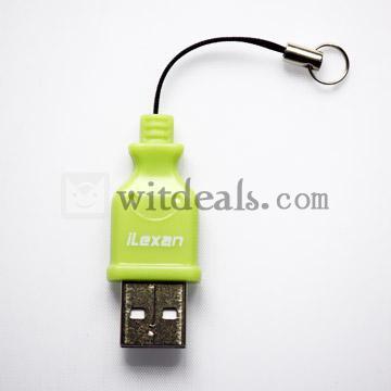 All-in-１　USB2．0ハイスピード　TF対応カードリーダー　ミニタイプ　グリーン