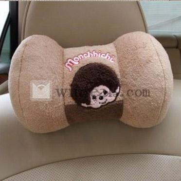 車内小物　ヘッドレストクッション　二個付き　コーヒー色