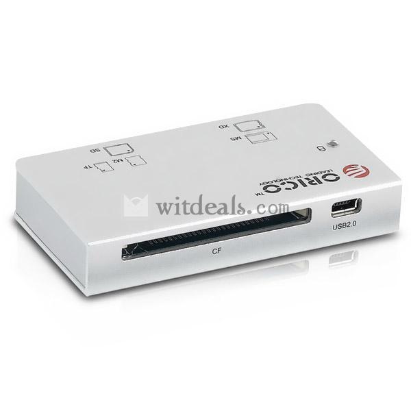 多機能　USB2.0マルチカードリーダー　ホワイト