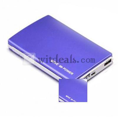 6つ充電用変換プラグ付　9001mAh—10000mAh iPad2/3&iPhone5/4/4S用モバイルバッテリー　【送料無料】紫色