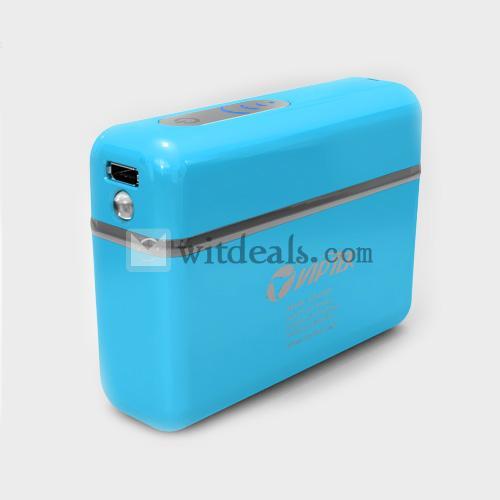 8つ充電用変換プラグ 汎用タイプ 5200mAhモバイルバッテリー【iPhone5にも対応】　ブルー