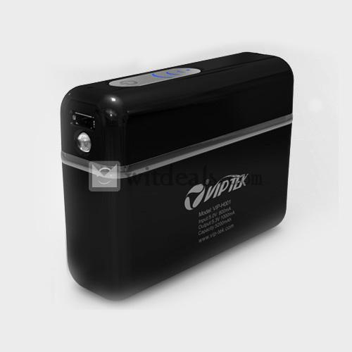 5200mAh　【送料無料】8つ充電用変換プラグ 汎用タイプ（iPhone5にも対応）モバイルバッテリー　ブラック
