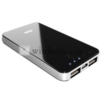 汎用タイプモバイルバッテリー【iPhone5にも対応】多種の変換プラグ　4800mAh　ブラック