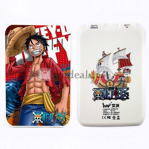 ワンピース　モンキー・D・ルフィ　5000mAh　薄型軽量＆かわいいUSBモバイルバッテリー　【iPhone5にも対応】