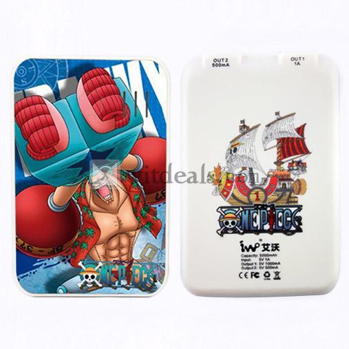 【iPhone5にも対応】大容量　5000mAh　USBモバイルバッテリー　ワンピース　フランキー