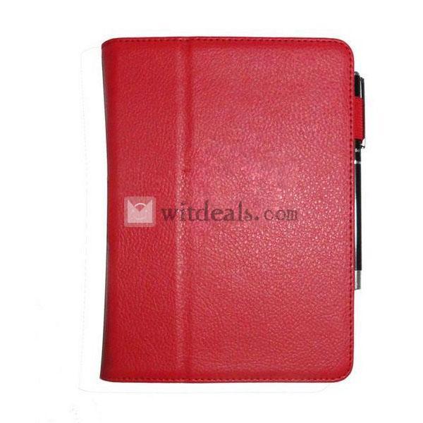 ライチ皮紋 PU革　Amazon Kindle Fire HD スリム保護カバー／ケース　レッド