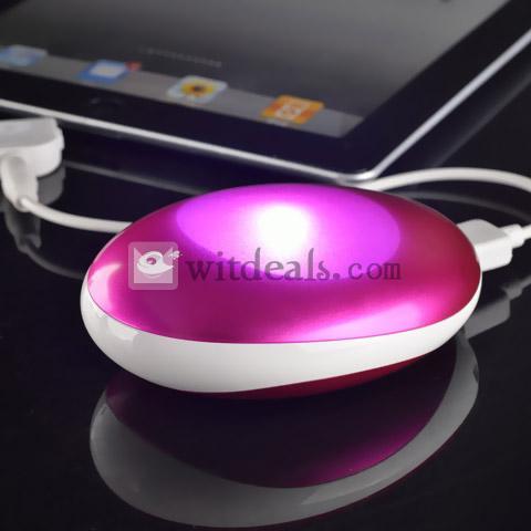 6800mAh コンパクトUSBモバイルバッテリー　iPhone5にも対応　ローズレッド