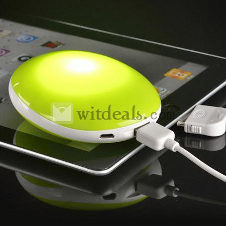iPhone5にも対応　6800mAh 可愛いUSBモバイルバッテリー　グリーン