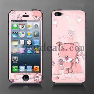 iPhone5前後保護フィルム　iPhone5専用保護フィルム 可愛い熊ちゃん　