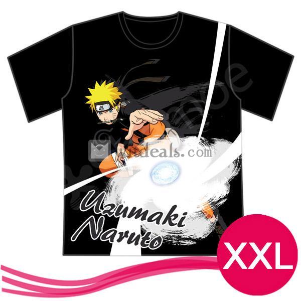 NARUTO-ナルト-うずまきナルト　Tシャツ　ブラック　サイズ：XXL