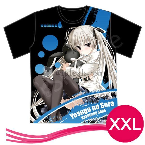 コスプレ衣装 縁の空（ヨスガノソラ）春日野 穹 半袖Tシャツ　ブラック　XXLサイズ