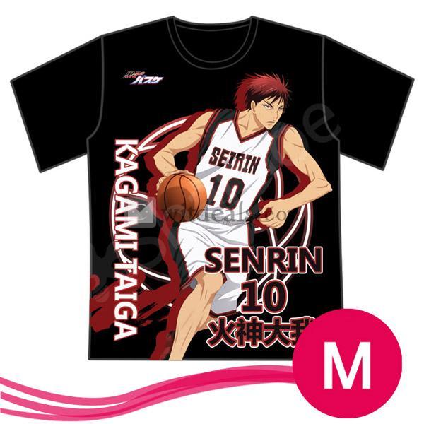 コスプレ衣装 半袖Tシャツ 黒子のバスケ 火神 大我　男女兼用　ブラック　Mサイズ