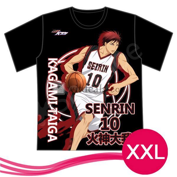 コスプレ衣装 半袖Tシャツ 黒子のバスケ 火神 大我　男女兼用　ブラック　XXLサイズ