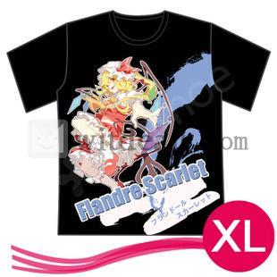 コスプレ衣装 東方Project フランドール 半袖Tシャツ　男女兼用　ブラック　XLサイズ