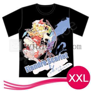 コスプレ衣装 東方Project フランドール 半袖Tシャツ　男女兼用　ブラック　XXLサイズ