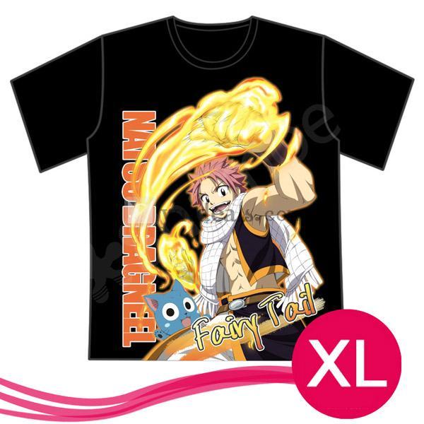 Fairy Tail/フェアリーテイル Natsu Dragneel/ナツ·ドラグニル 半袖コスプレTシャツ/ 日常服 男女兼用　ブラック　サイズ：XL