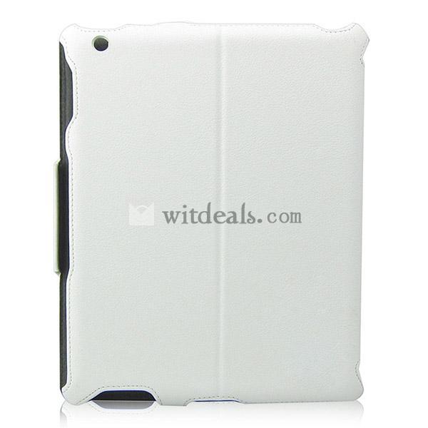 iPad miniレザーケース／iPad miniカバー　スタンドタイプ　3段階調節可能　選べる7色　ホワイト