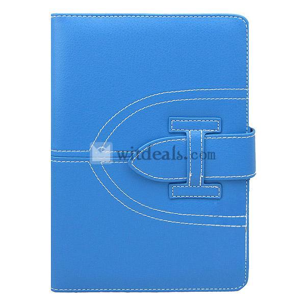 スタンドタイプ　iPad miniレザーケース／iPad miniカバー　選べる7色　ブルー