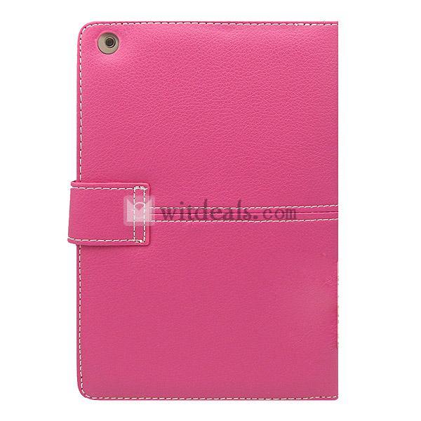 横開きタイプ　iPad miniレザーケース／iPad miniカバー　スタンド式　ピンク