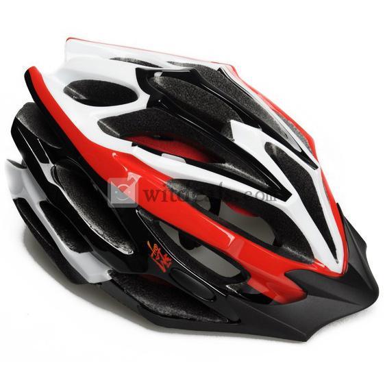 大人用自転車ヘルメット／安全防止　フリーサイズ　レッドホワイト