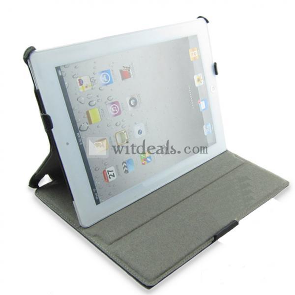 横開きタイプ　iPad miniレザーケース／iPad miniカバー　3段階調節可能　選べる7色　ブラック