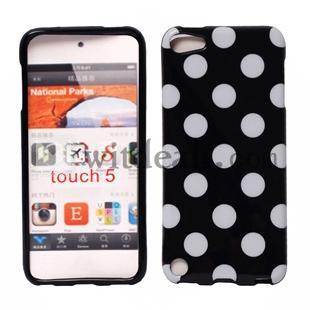 水玉　iPod touch第5世代対応　保護ケース　iPod touch5 シリコンケース　6色選べる　ブラック