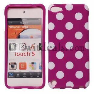 水玉　アイポッドタッチ5世代用ケース　iPod touch5 シリコンケース　6色選べる　パープル