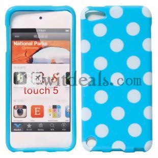 6色選べる　水玉　iPod touch5 シリコンケース　iPod touch 5カバー　ブルー