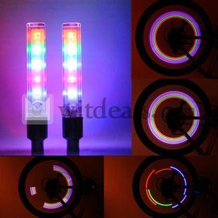 自転車5LED7色車輪用ライト／タイヤライト／バルブライト　セット
